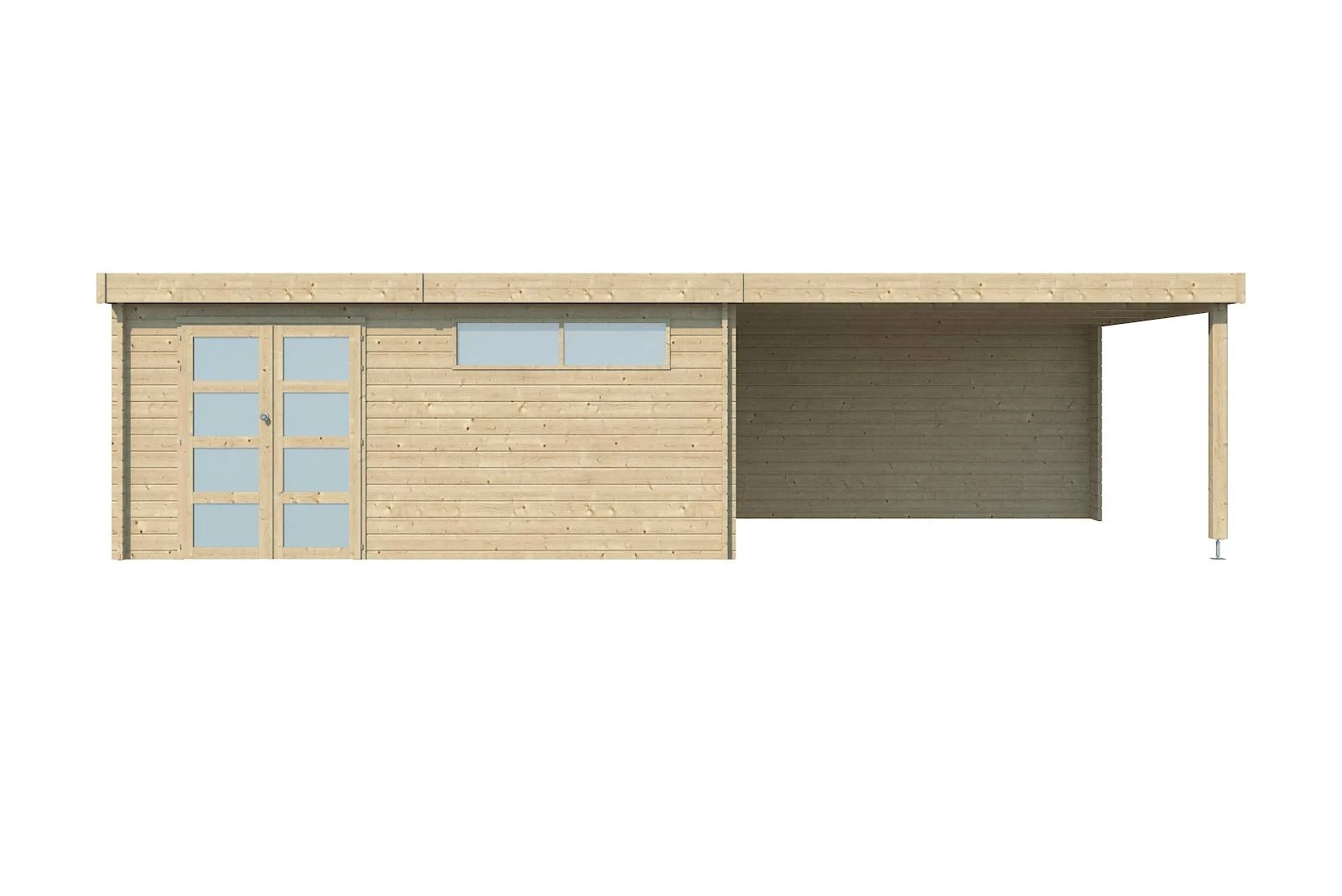 Woodlands Blokhut Modern met Overkapping en Dakisolatie 905 x 385 cm - Afbeelding 1